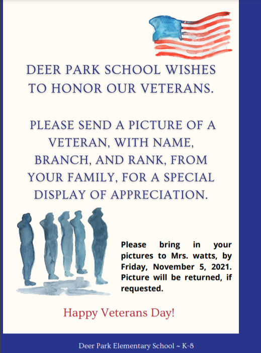 Veteran's Day picture request flyer