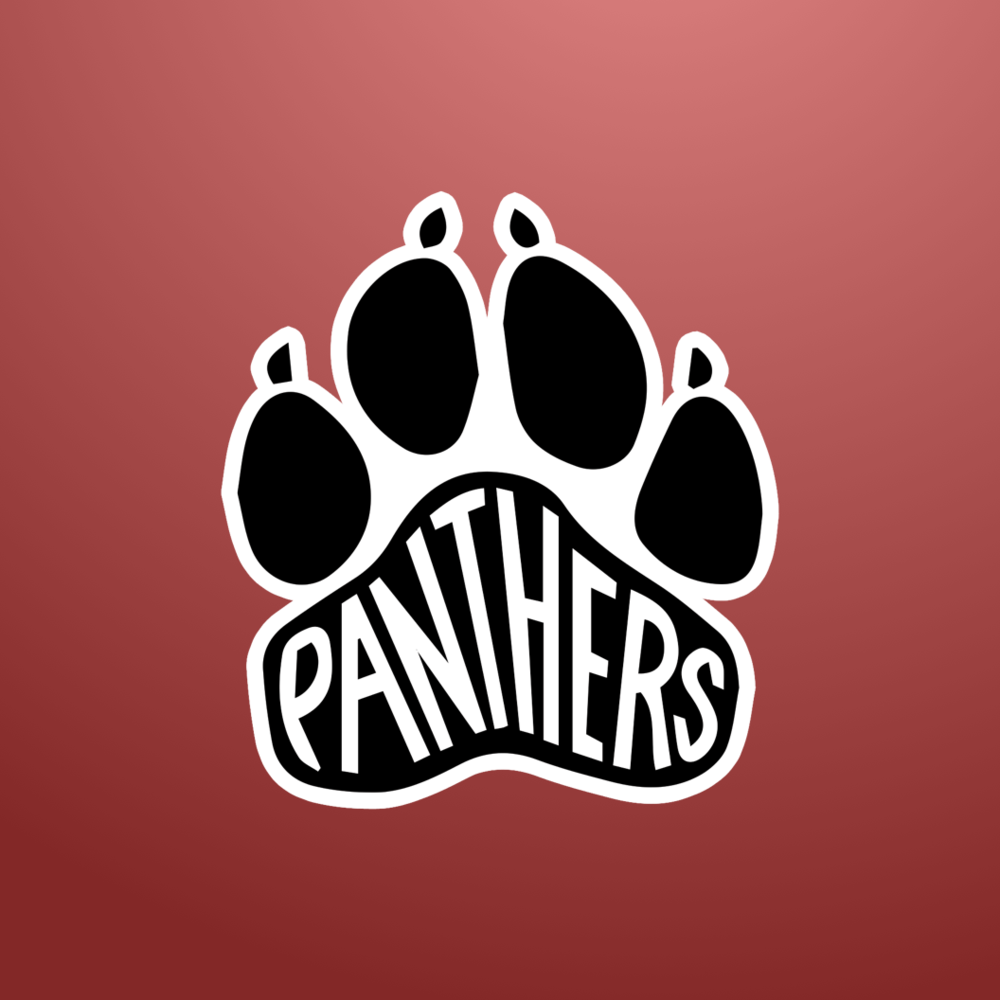 panther paw with red background