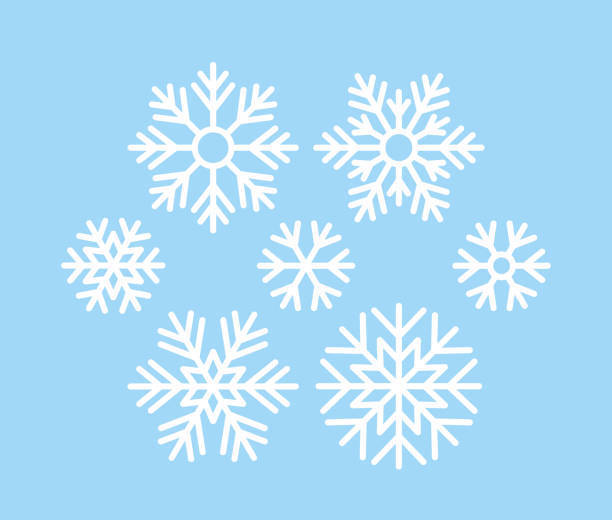 blue background, white snowflakes