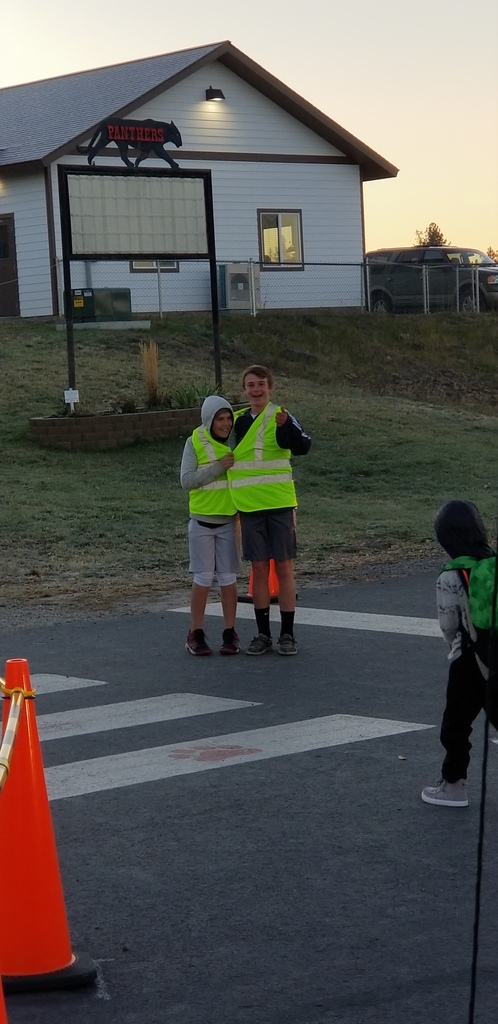two students helping with cross walk duties