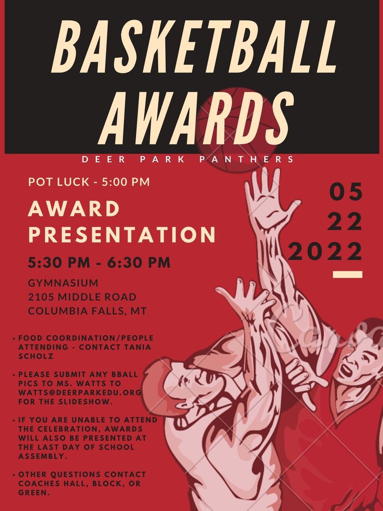basketball awards flyer in red and black