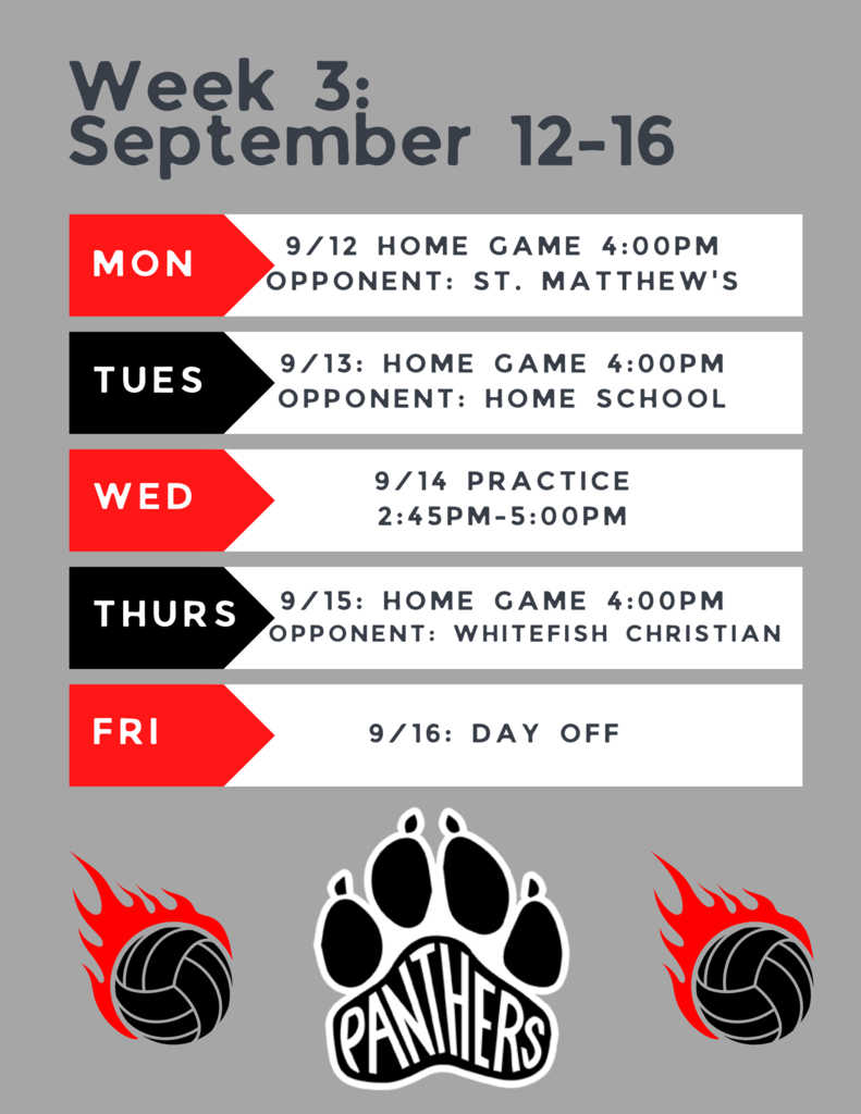 Week 3 Volleyball Schedule